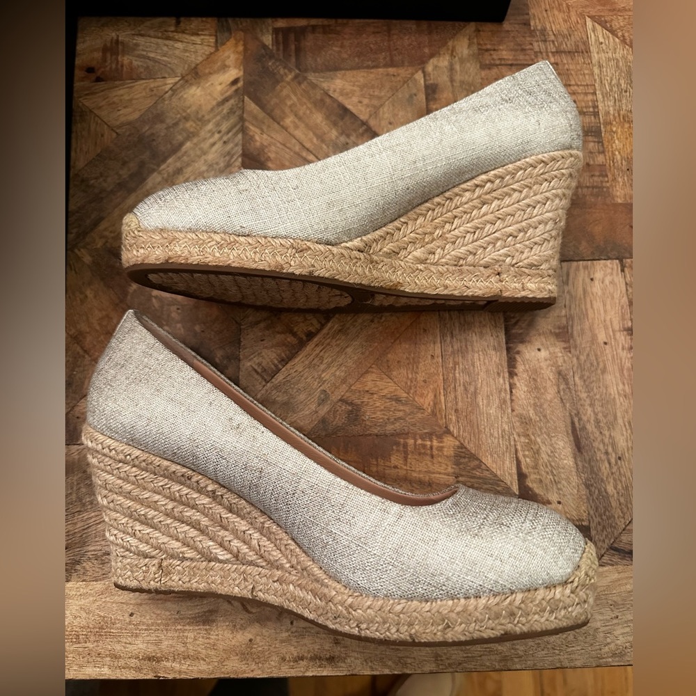 J. Crew Seville Espadrille in Metallic Canvas Size 9 NEW